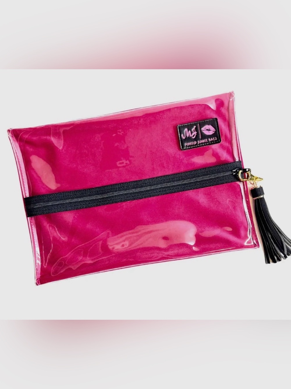 MAKEUP JUNKIE BAGS - LARGE REESE CLEAR TOP FLAT LAY
